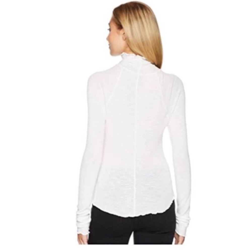Intimately Free People Make It Easy Waffle Knit Lettuce Hem Thermal White‎ XS - Picture 3 of 8